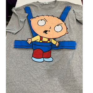 VTG Family Guy Baby Sling Stewie Griffin Gray Mens Tshirt Size XL